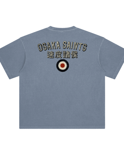 osaka saints,hand drawn,vintage,japan,motorcycle,t-shirt,badass