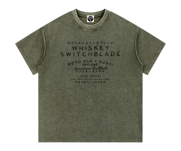 Whiskey Switchblade - Moto Bar & Sushi - Mineral Wash Waffle Knit