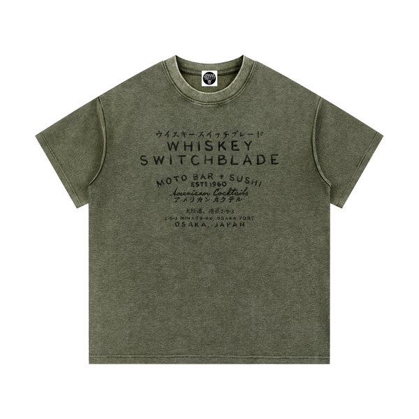 Whiskey Switchblade - Moto Bar & Sushi - Mineral Wash Waffle Knit