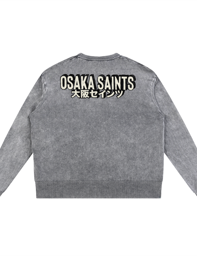"The Forsaken Seven" Mineral Wash Oversized Sweater