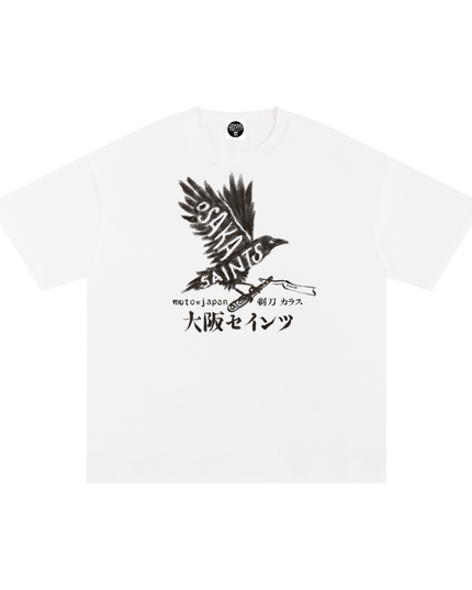 Osaka Saints - "RAZOR RAVEN " Pure Cotton T-Shirt