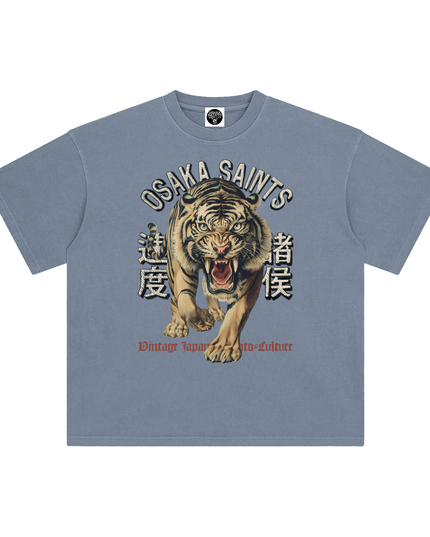 osaka saints,hand drawn,vintage,japan,motorcycle,t-shirt,badass