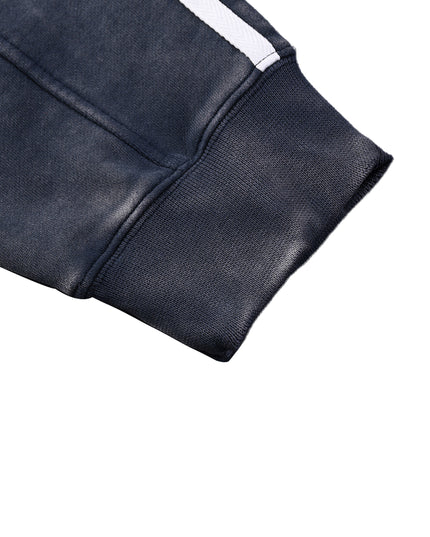 "Iron Soul Dirt Track Race" Snow Washed Contrast Tape Sweatshirt