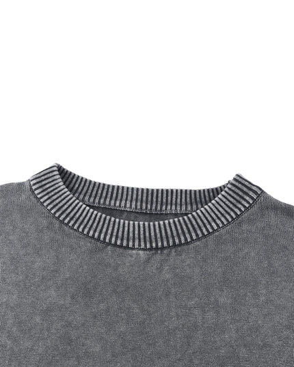 "The Forsaken Seven" Mineral Wash Oversized Sweater